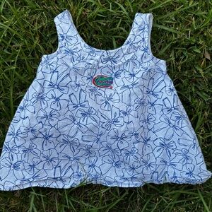 UF Florida Gators Rivalry Threads White and Blue Patterned slip dress